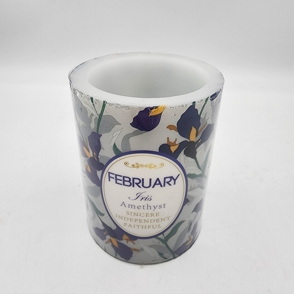 NEW birth month battery operated candle - February Iris